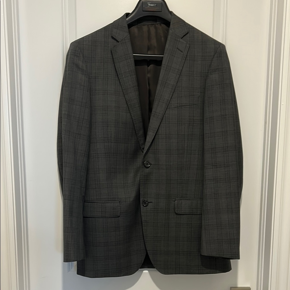 Men's Gray Plaid Suit